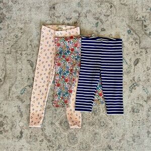 Mini Boden Kids Leggings Trio - Floral and Stripes